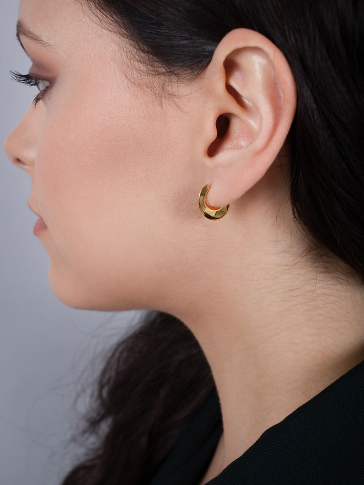 Crescent hoop earrings