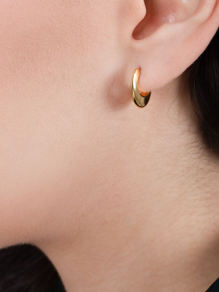 Crescent hoop earrings