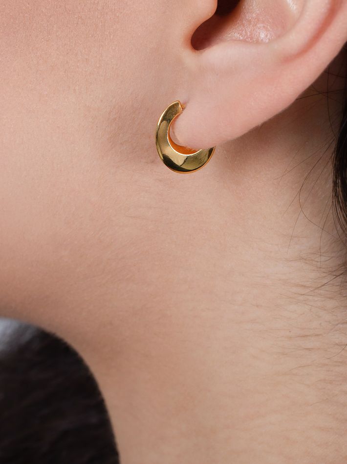 Crescent hoop earrings