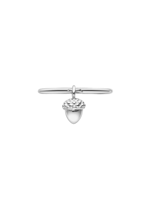 Acorn charm ring silver photo