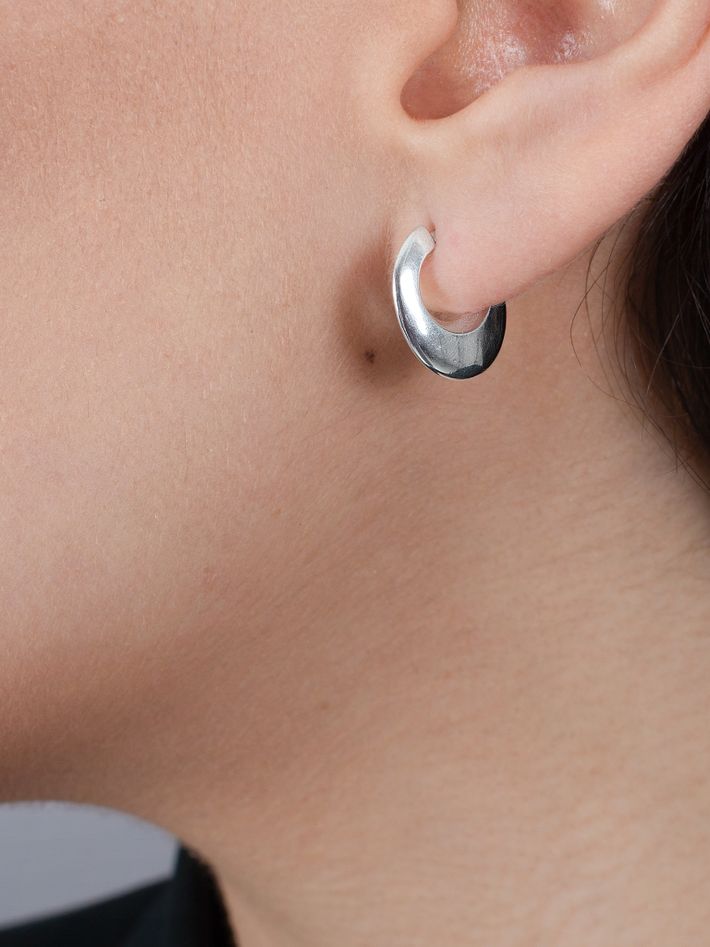 Crescent hoop earrings