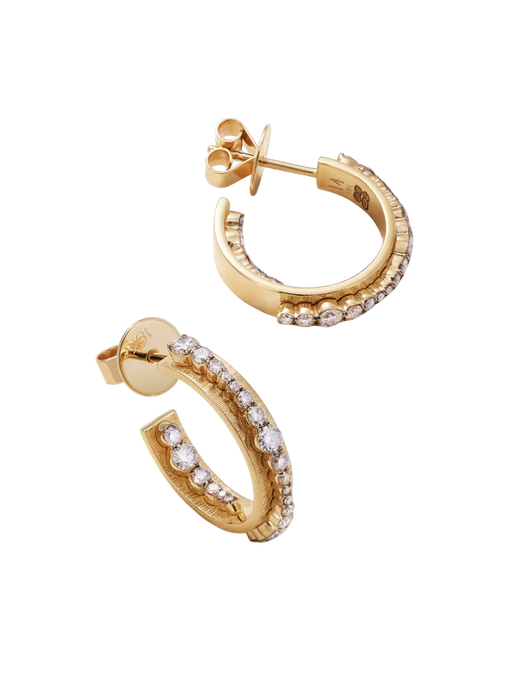 Inside Out Diamond Ripple Hoops photo