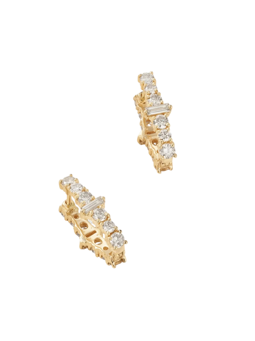 Oval Rivulet Champagne Diamond Hoops photo