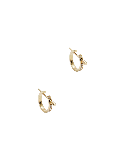 Chikka medium pavé earrings with gold pins photo