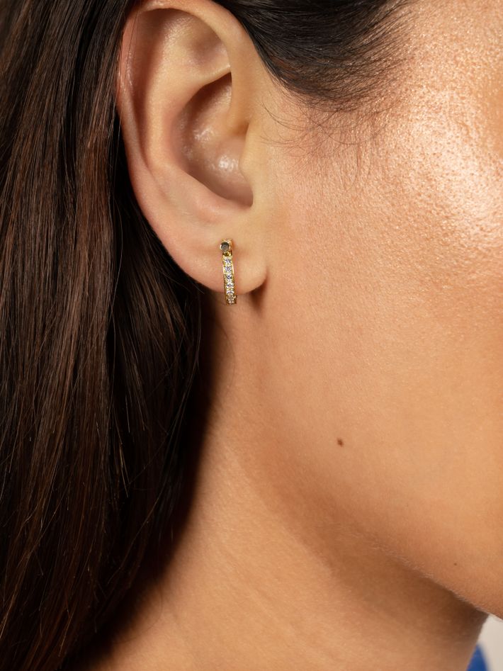 Chikka large pavé earrings with gold pins
