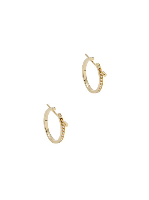 Chikka large pavé earrings with gold pins photo