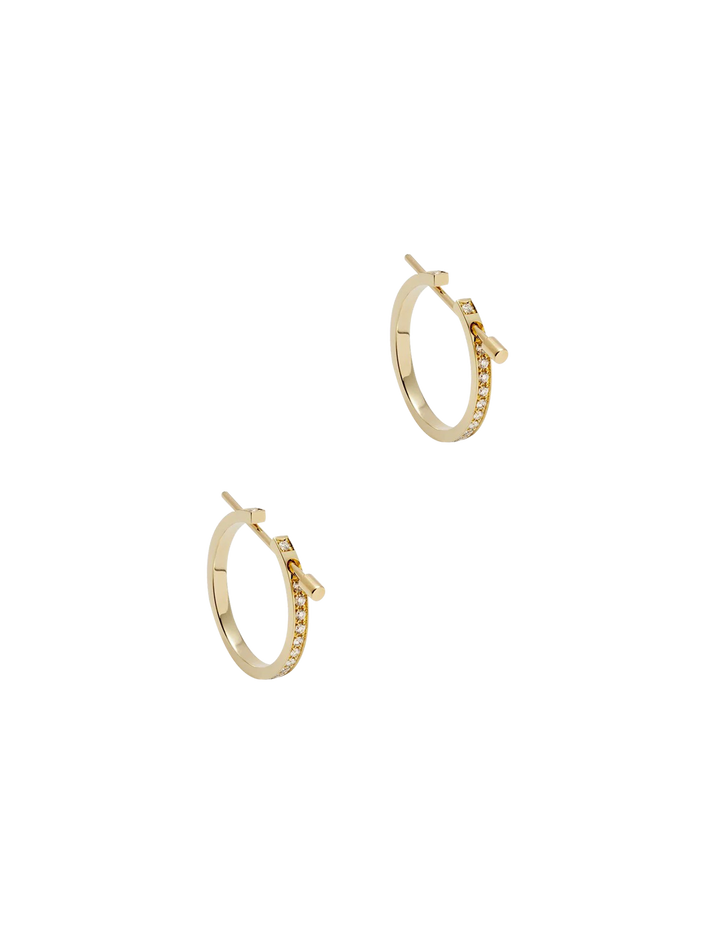 Chikka large pavé earrings with gold pins