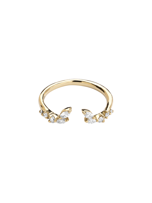 Diamond laurel garland open ring photo