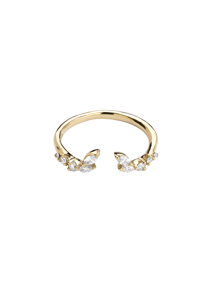 Diamond laurel garland open ring