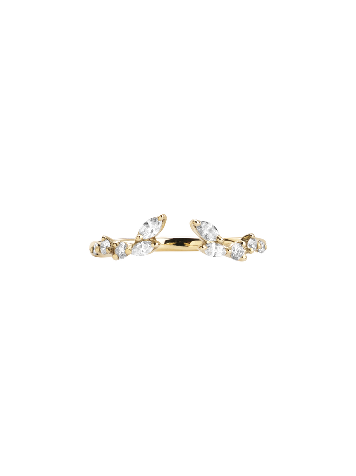 Diamond laurel garland open ring
