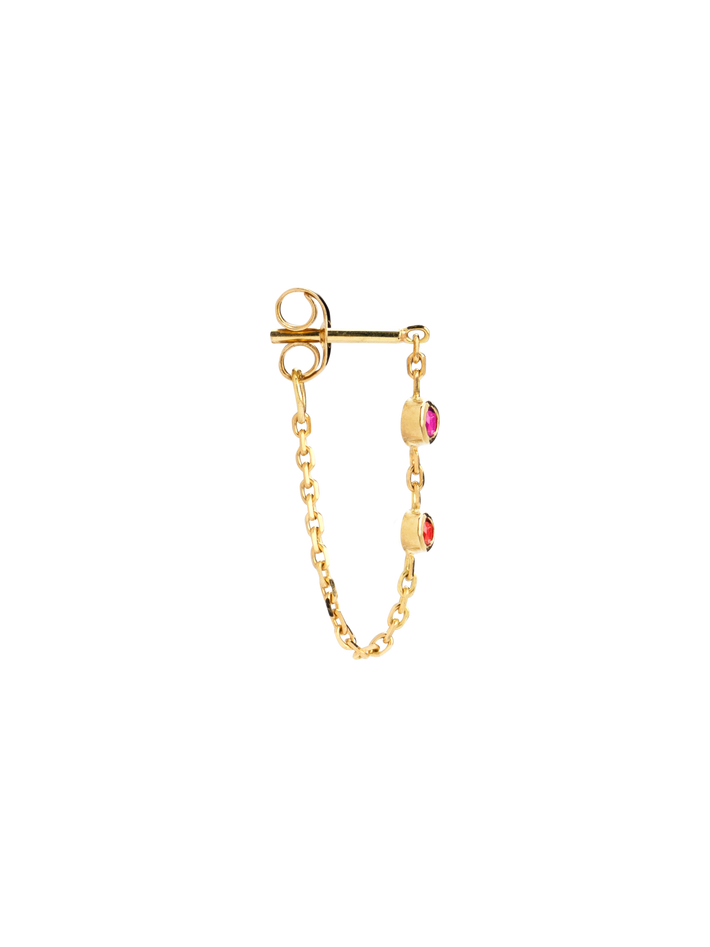 Candy magenta and scarlet chain earring