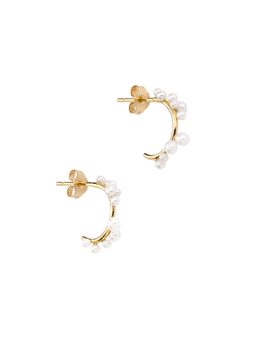Mix matched round and carre diamond drop stud by Lizzie