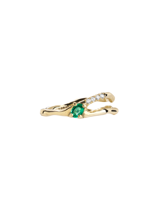 Split emerald & diamond ring photo