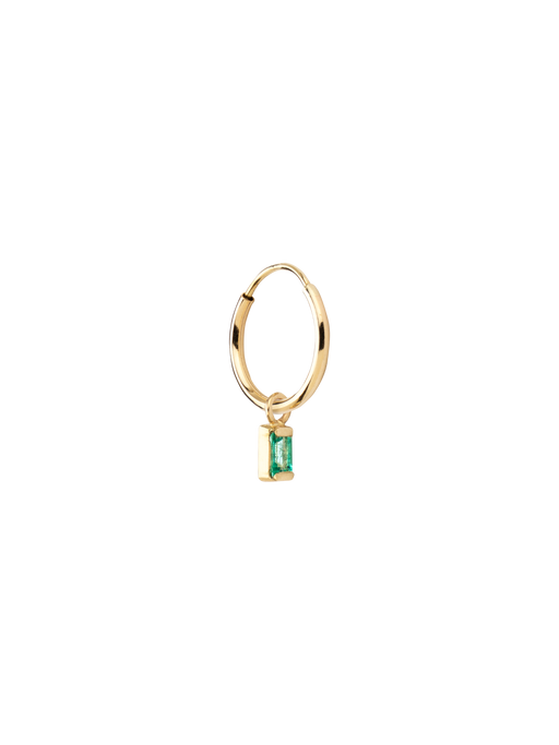 Elfin emerald mini hoop photo