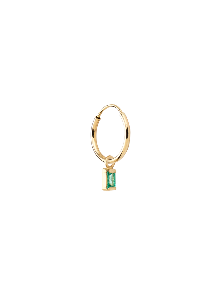Elfin emerald mini hoop
