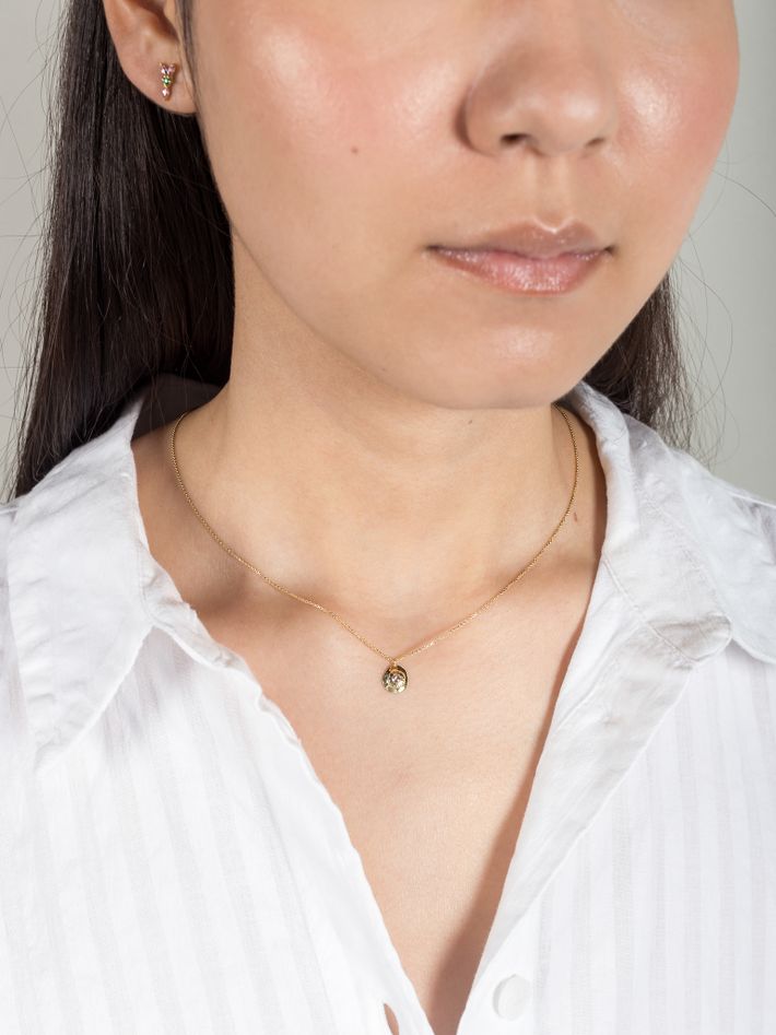 Small surya pendant necklace
