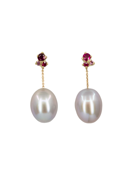 Ruby antheia pearl drop earrings photo