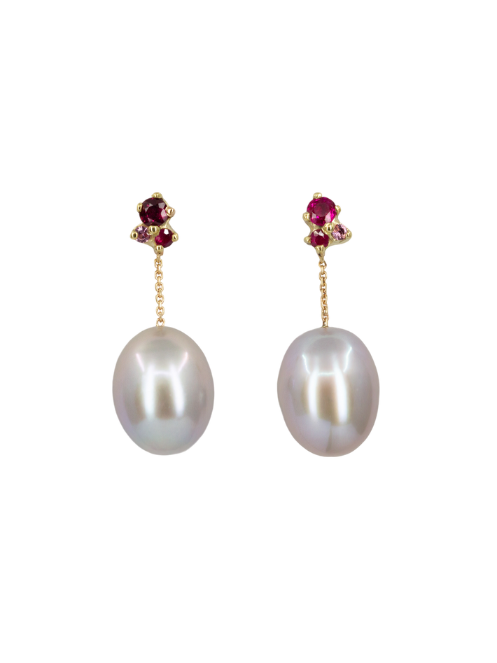 Ruby antheia pearl drop earrings