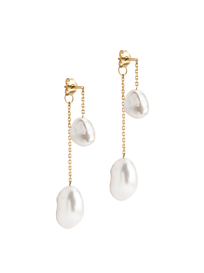 Mermaid pearl two drop earrings