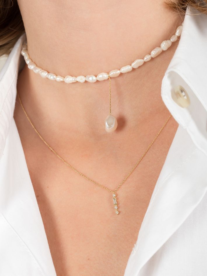 Diamond petite tiare necklace