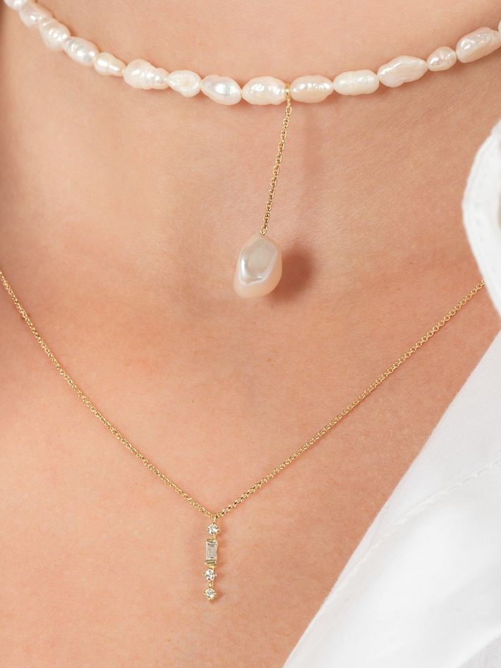 Diamond petite tiare necklace