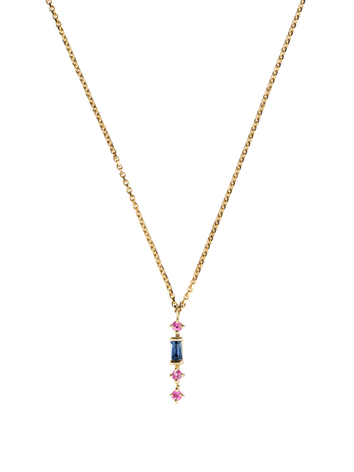 Pink & blue sapphire petite tiare necklace photo