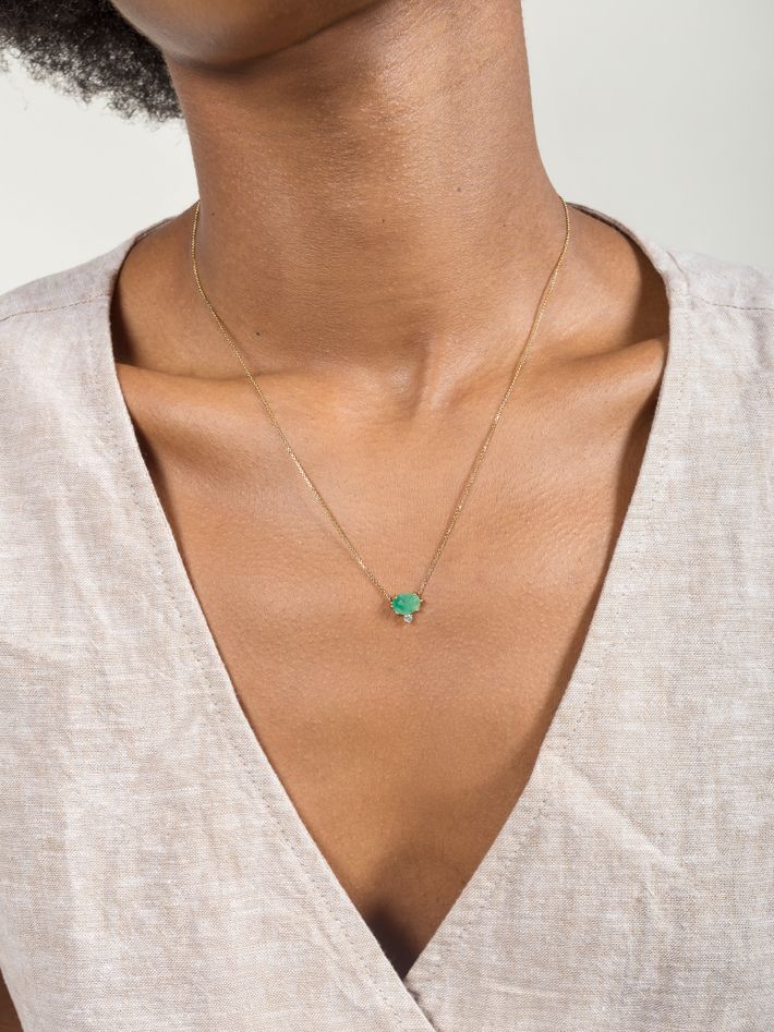 Nefretiti emerald & diamond necklace