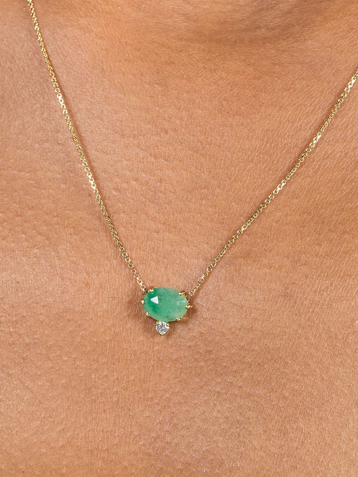 Nefretiti emerald & diamond necklace