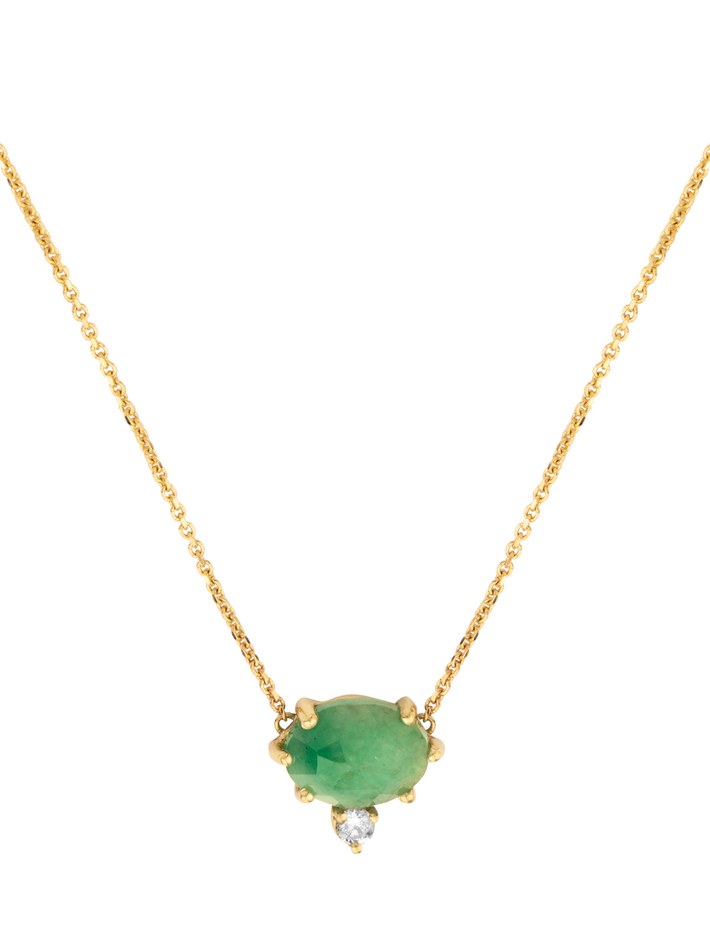 Nefretiti emerald & diamond necklace