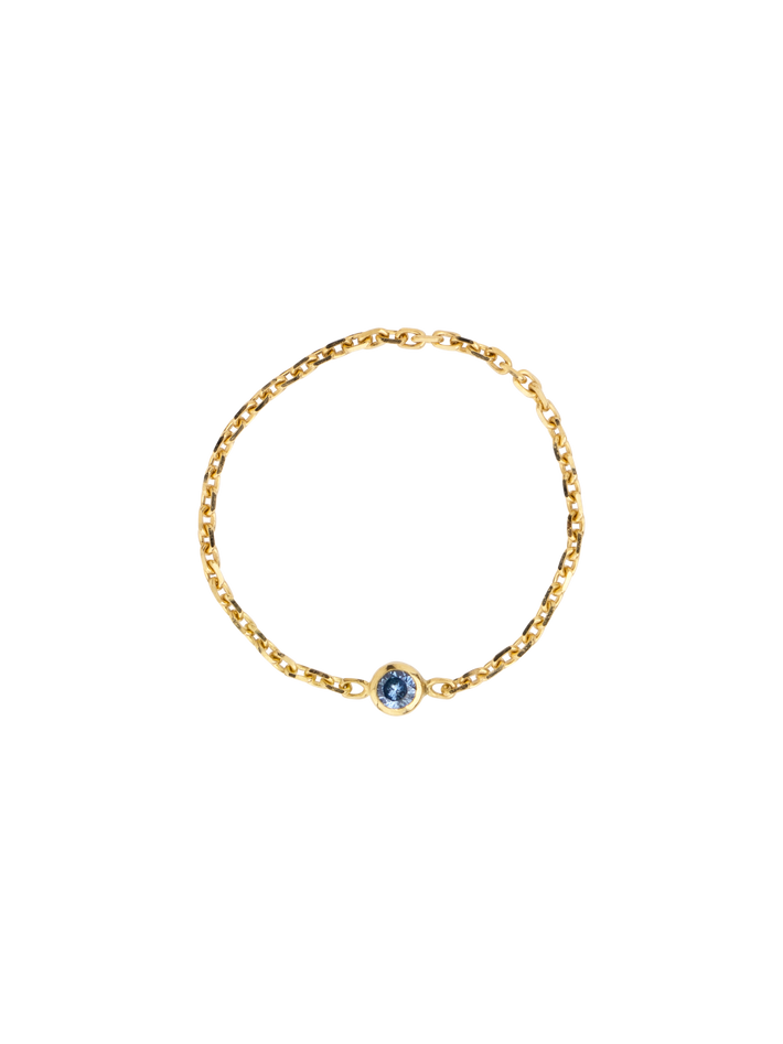 Azure sapphire chain ring