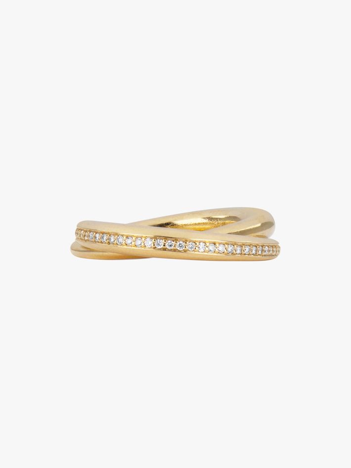 Duo form ring with pavé diamonds