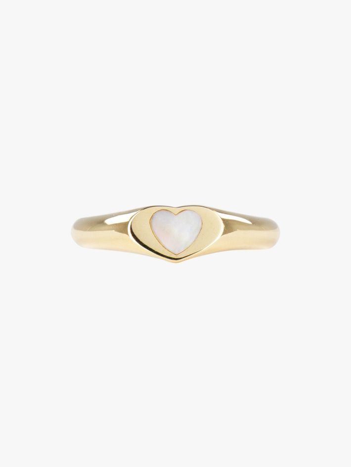 Baby mother of pearl pinky ring