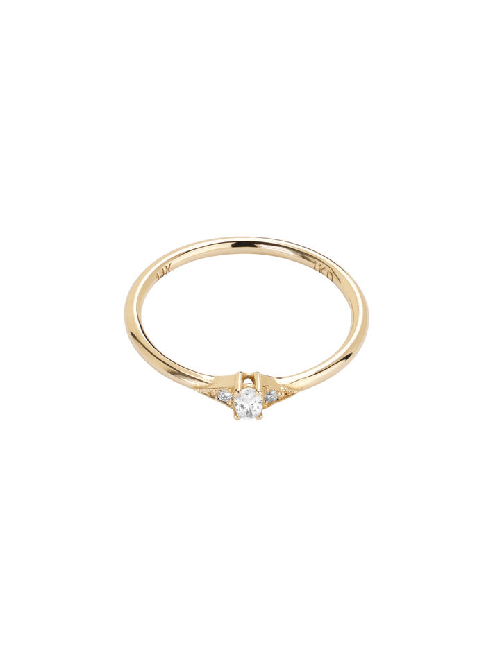 Tiny diamond oval deco ring