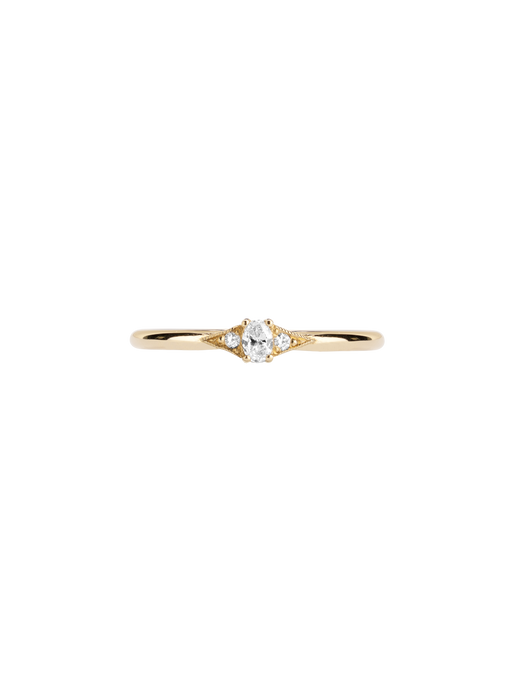 Tiny diamond oval deco ring photo