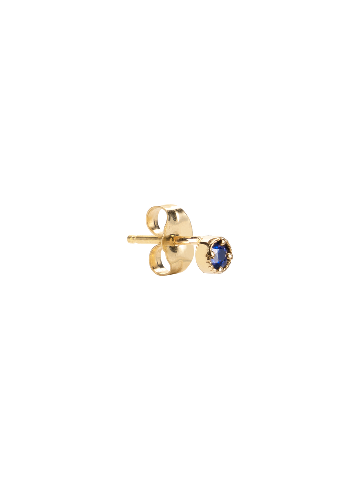 Blue sapphire milgrain stud