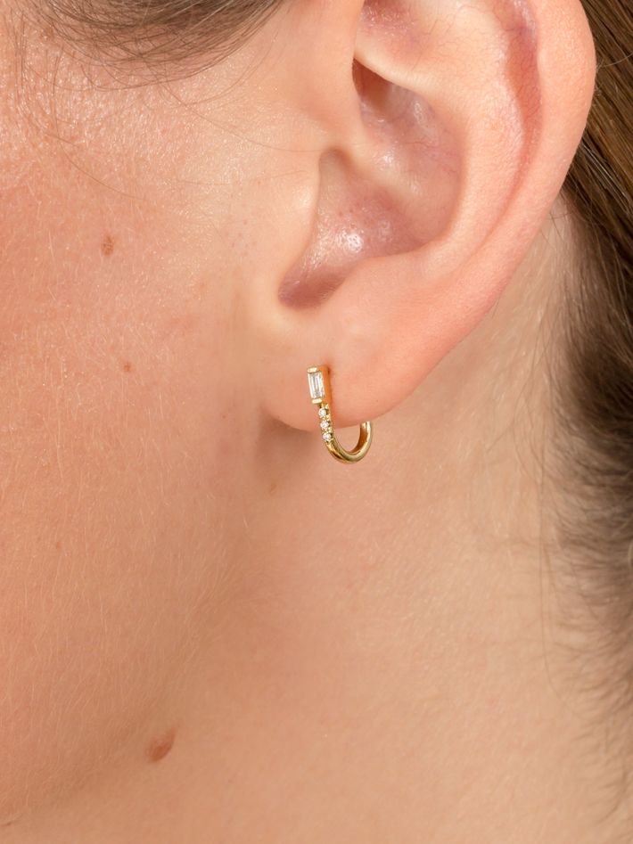 Baguette equilibrium hook earring