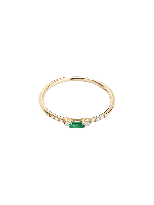 Baguette emerald petite equilibrium ring photo