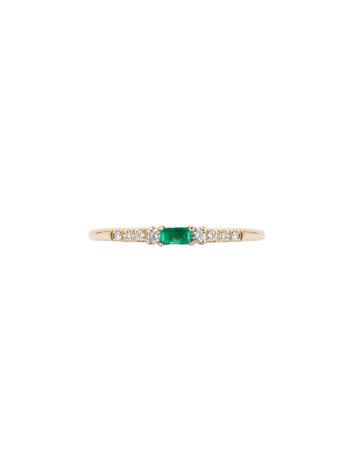 Baguette emerald petite equilibrium ring photo