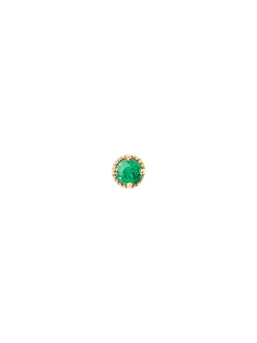 Emerald milgrain stud photo