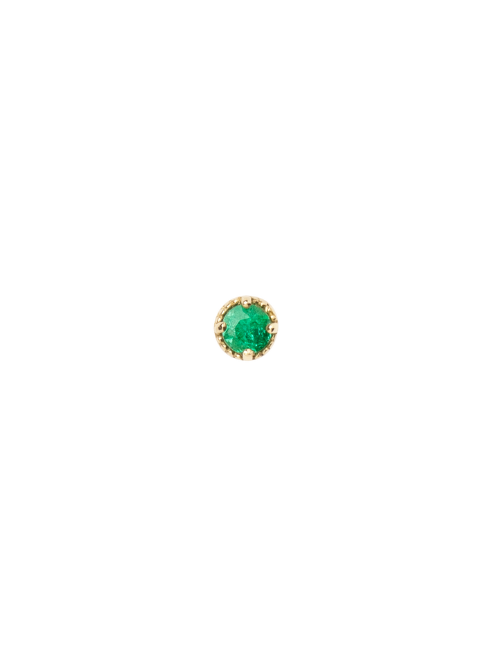 Emerald milgrain stud