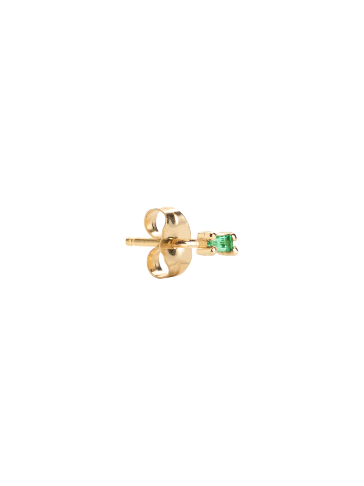 Emerald baguette stud