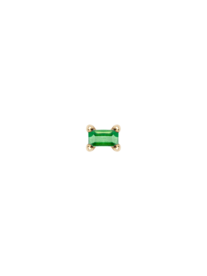 Emerald baguette stud