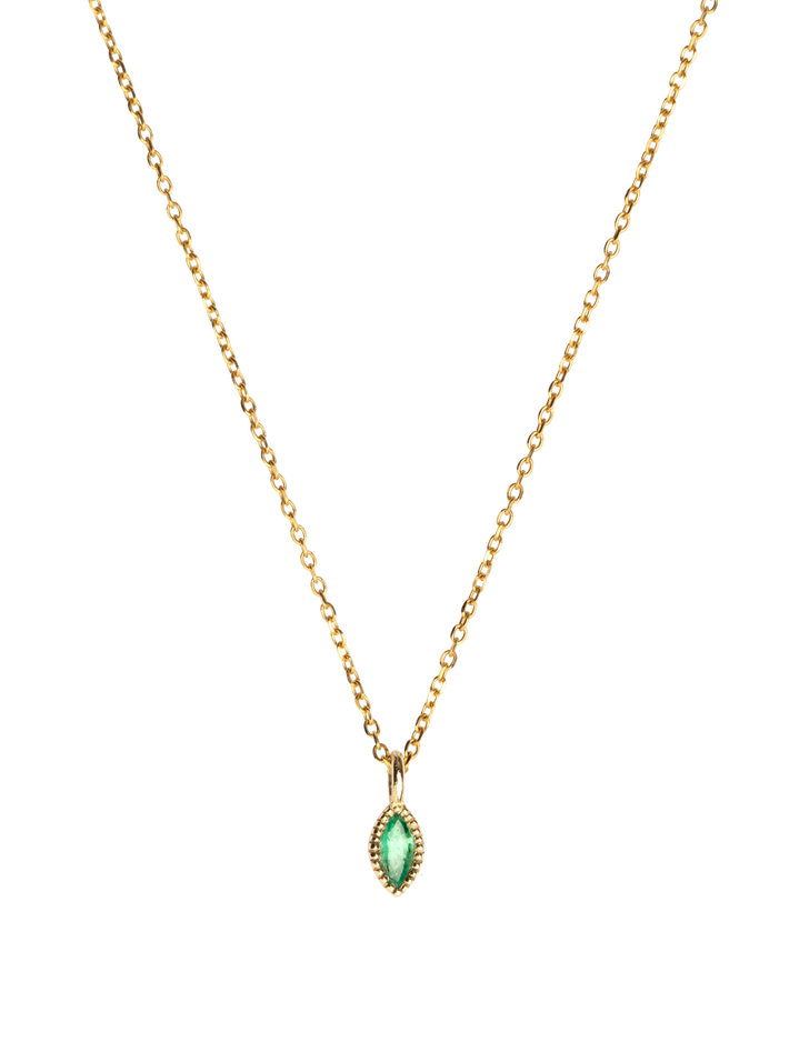 Marquise emerald wisp necklace