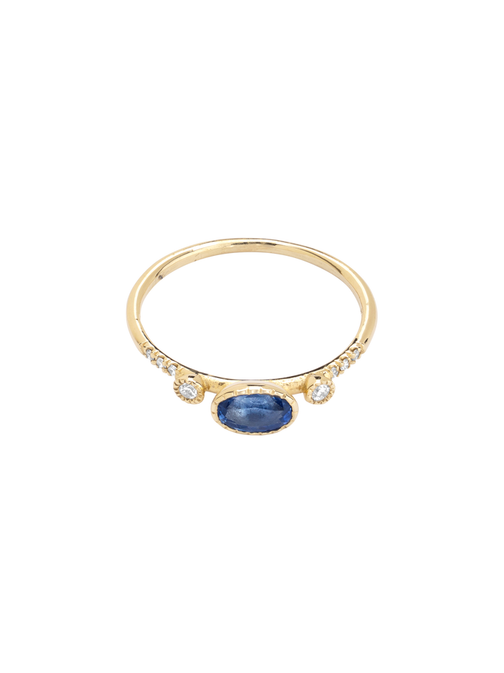 Ceylon sapphire dew equilibrium ring