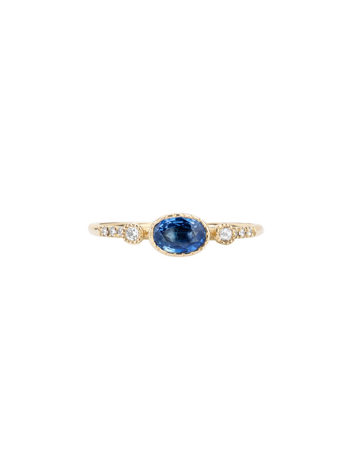 Ceylon sapphire dew equilibrium ring