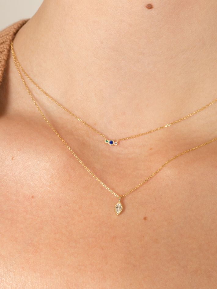 Blue sapphire journey necklace