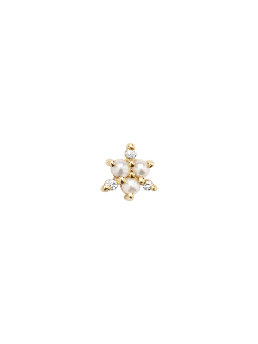 Pearl diamond snowflake stud photo