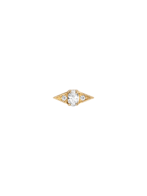 Tiny diamond oval deco stud photo