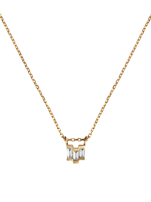 Diamond baguette step necklace photo