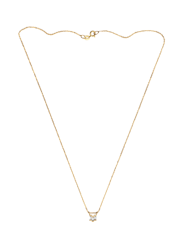 Diamond baguette step necklace